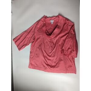 Soft Surroundings Size 2X Pink 100% Cotton Woman's Shirt
